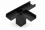Black metal bracket on a white background