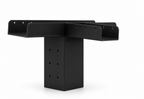 Black metal bracket on a white background