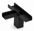 Black metal bracket on a white background