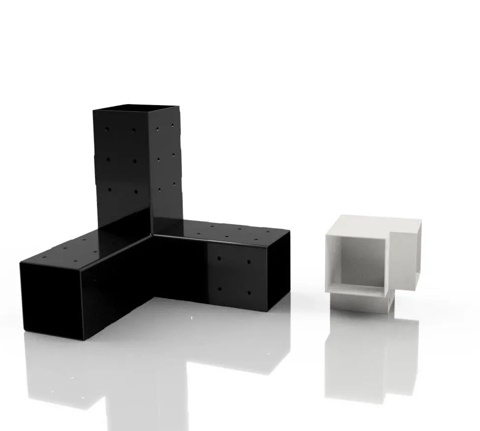 Γωνιακός σύνδεσμος / Πλάκα 3 βραχιόνων για δοκό 10cm x 10cm