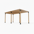Wooden pergola structure on a white background
