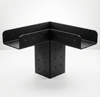 Black metal bracket on a white background