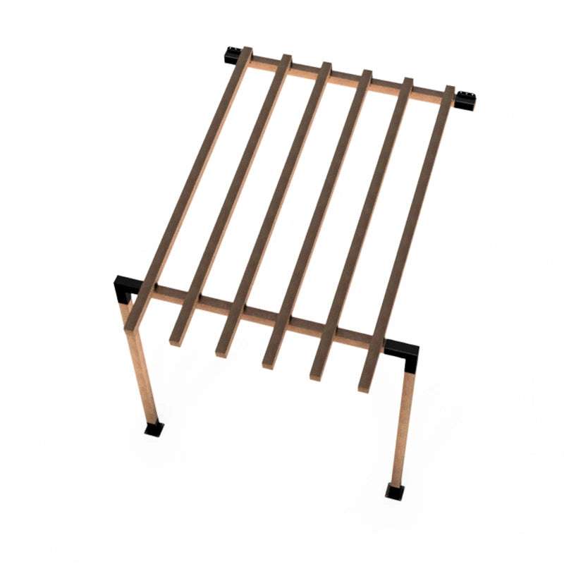 Wooden luggage rack on a white background