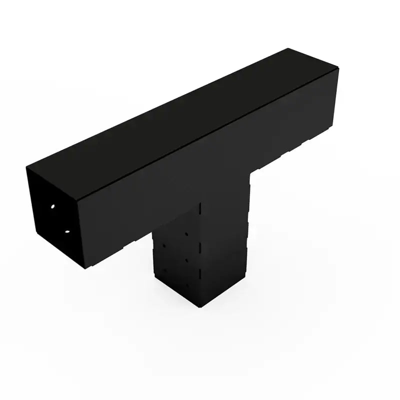 Black metal bracket on a white background